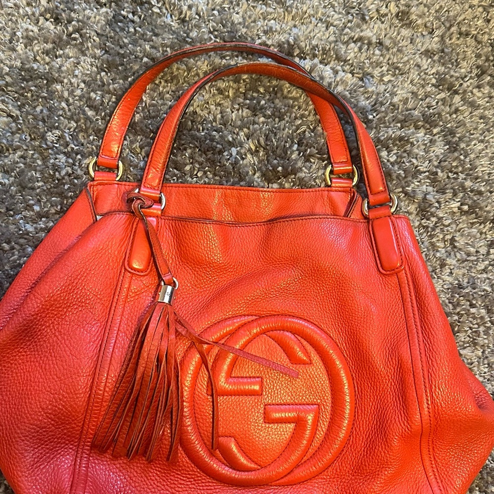 Gucci Vibrant Red Leather Tote